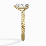 Petite Pave Band Solitaire Ring Engagement Ring