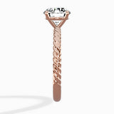 Petite Pave Band Solitaire Ring Engagement Ring