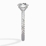 Petite Pave Band Solitaire Ring Engagement Ring