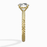 Petite Pave Band Solitaire Ring Engagement Ring