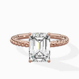 Petite Pave Band Solitaire Ring Engagement Ring