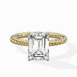 Petite Pave Band Solitaire Ring Engagement Ring