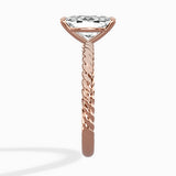 Petite Pave Band Solitaire Ring Engagement Ring