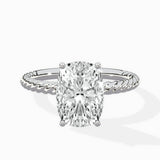 Petite Pave Band Solitaire Ring Engagement Ring
