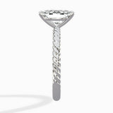 Petite Pave Band Solitaire Ring Engagement Ring