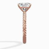 Petite Pave Band Solitaire Ring Engagement Ring