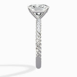 Petite Pave Band Solitaire Ring Engagement Ring