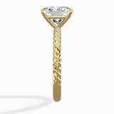 Petite Pave Band Solitaire Ring Engagement Ring