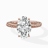 Petite Pave Band Solitaire Ring Engagement Ring