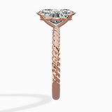 Petite Pave Band Solitaire Ring Engagement Ring