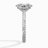 Petite Pave Band Solitaire Ring Engagement Ring