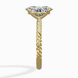 Petite Pave Band Solitaire Ring Engagement Ring
