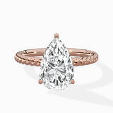 Petite Pave Band Solitaire Ring Engagement Ring