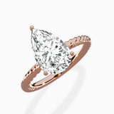 Petite Pave Band Solitaire Ring Engagement Ring