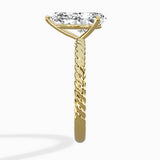 Petite Pave Band Solitaire Ring Engagement Ring