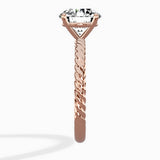 Petite Pave Band Solitaire Ring Engagement Ring