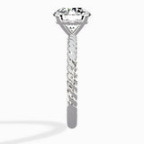 Petite Pave Band Solitaire Ring Engagement Ring