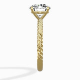 Petite Pave Band Solitaire Ring Engagement Ring