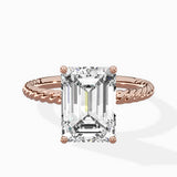 Petite Pave Band Solitaire Ring Engagement Ring