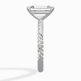 Petite Pave Band Solitaire Ring Engagement Ring