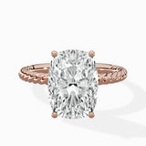 Petite Pave Band Solitaire Ring Engagement Ring