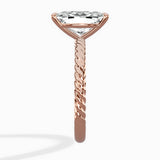 Petite Pave Band Solitaire Ring Engagement Ring