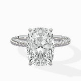 Petite Pave Band Solitaire Ring Engagement Ring