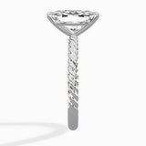 Petite Pave Band Solitaire Ring Engagement Ring