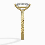 Petite Pave Band Solitaire Ring Engagement Ring