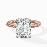 Petite Pave Band Solitaire Ring Engagement Ring