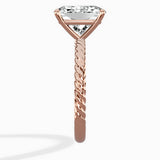 Petite Pave Band Solitaire Ring Engagement Ring