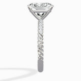 Petite Pave Band Solitaire Ring Engagement Ring