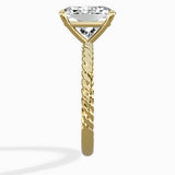 Petite Pave Band Solitaire Ring Engagement Ring