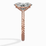 Petite Pave Band Solitaire Ring Engagement Ring