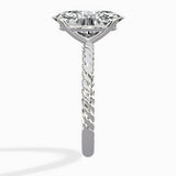 Petite Pave Band Solitaire Ring Engagement Ring