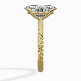Petite Pave Band Solitaire Ring Engagement Ring