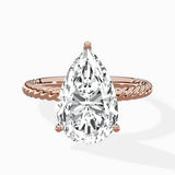 Petite Pave Band Solitaire Ring Engagement Ring