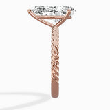 Petite Pave Band Solitaire Ring Engagement Ring