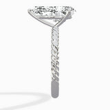 Petite Pave Band Solitaire Ring Engagement Ring