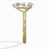 Petite Pave Band Solitaire Ring Engagement Ring