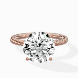 Petite Pave Band Solitaire Ring Engagement Ring