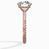 Petite Pave Band Solitaire Ring Engagement Ring