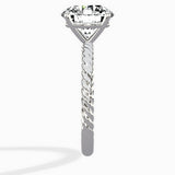Petite Pave Band Solitaire Ring Engagement Ring
