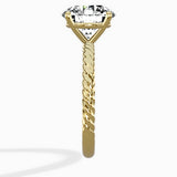 Petite Pave Band Solitaire Ring Engagement Ring