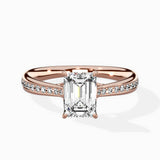 Hidden Halo Pave Solitaire Ring Engagement Ring