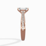 Hidden Halo Pave Solitaire Ring Engagement Ring