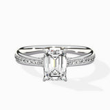 Hidden Halo Pave Solitaire Ring Engagement Ring