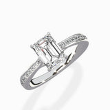 Hidden Halo Pave Solitaire Ring Engagement Ring