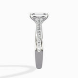 Hidden Halo Pave Solitaire Ring Engagement Ring