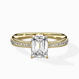 Hidden Halo Pave Solitaire Ring Engagement Ring